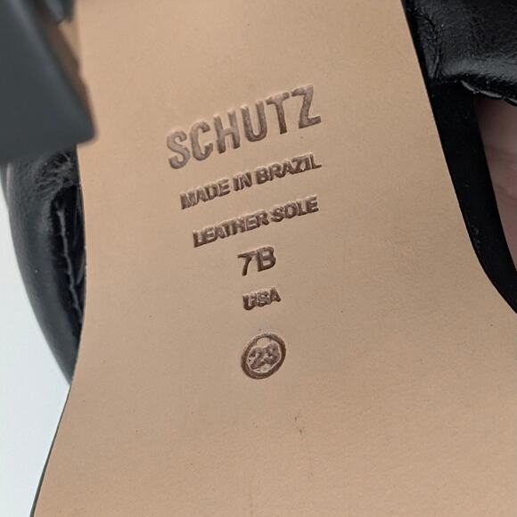 Schutz Meghan Stiletto High Heel Sandals Open Toe Women's Black Size US7B EU38 - Picture 7 of 12